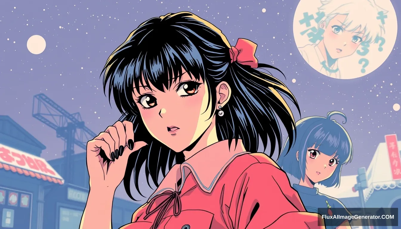 Japanese retro anime style pop style of the 80s and 90s manga intense - Image