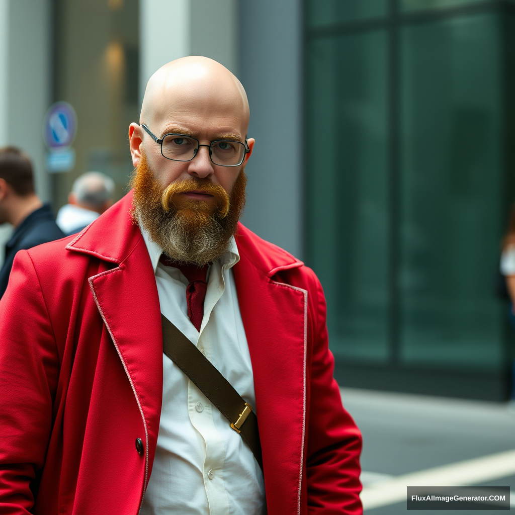 Bald and Brown Bearded Guy cosplaying as Professor X