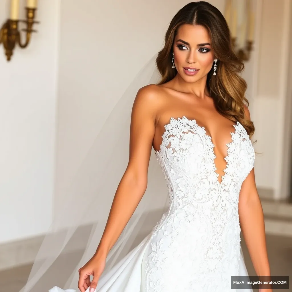 Fitness model influencer Emma's daring wedding dress