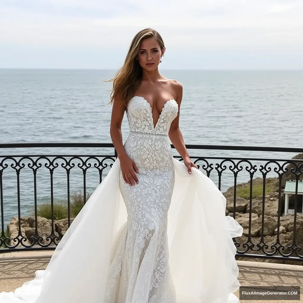 Fitness model influencer Emma's daring wedding dress. - Image