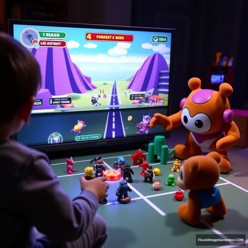 A video game that interacts with real-life toys.