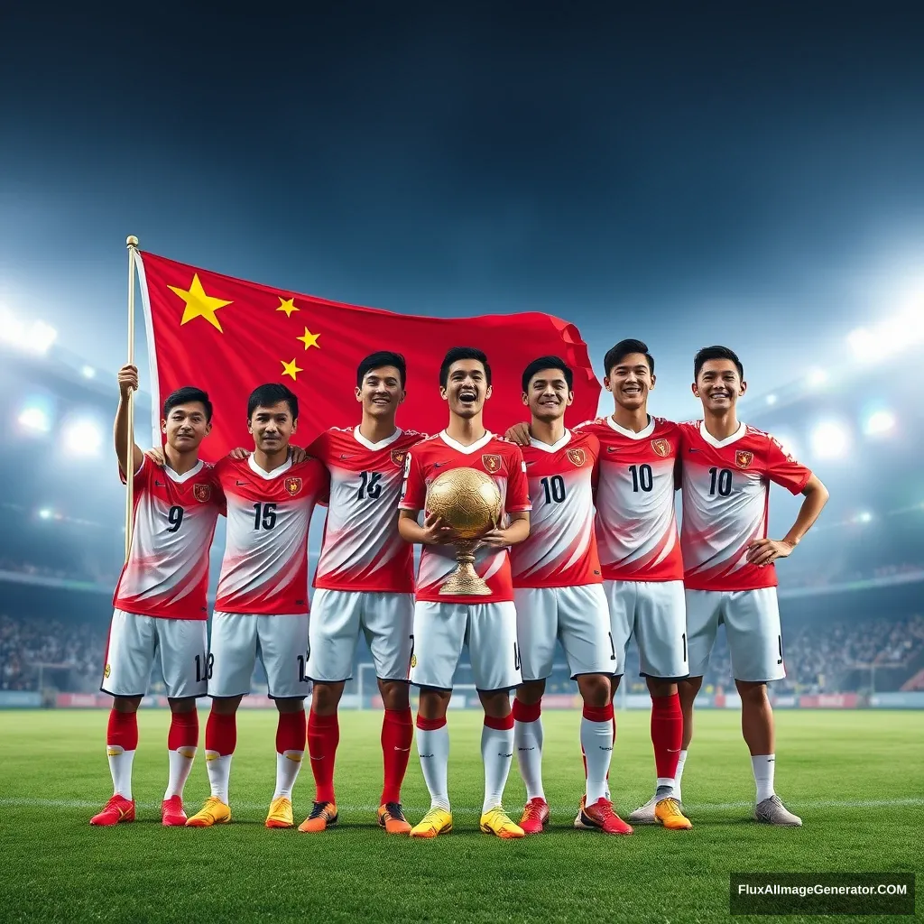 Chinese men's football team, World Cup winners, five-star red flag, Copa Libertadores