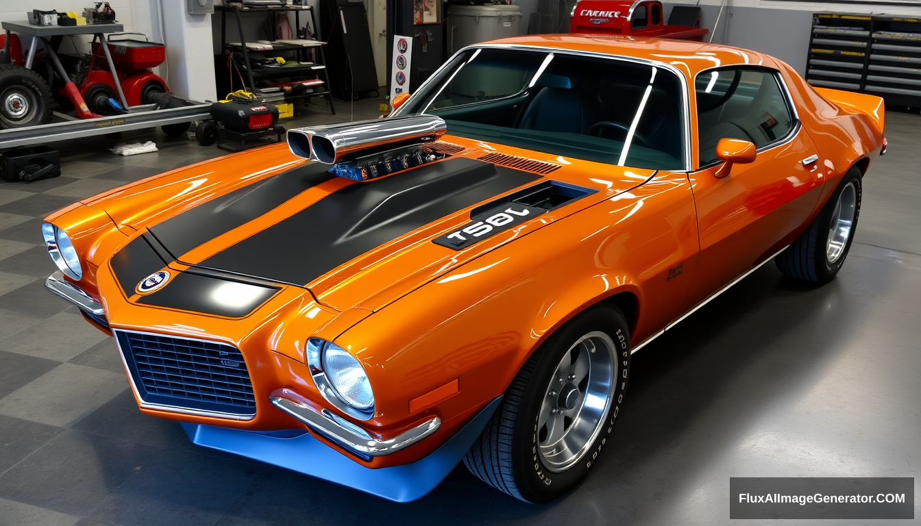 1972 Camaro, jet engines, 4k, detailed.