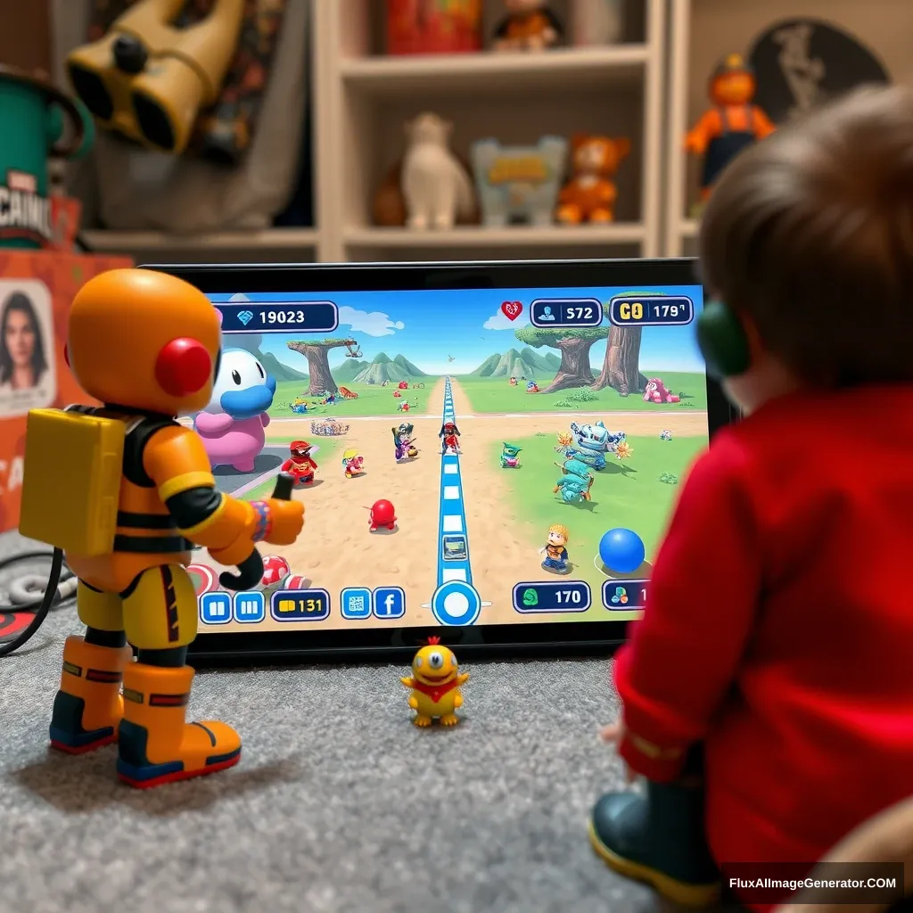 A video game that interacts with real-life toys. - Image