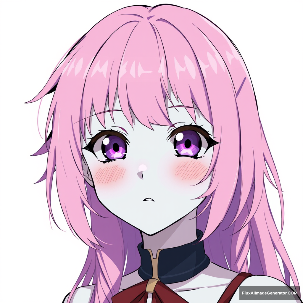 A girl with pink hair and purple eyes, Yae Miko.