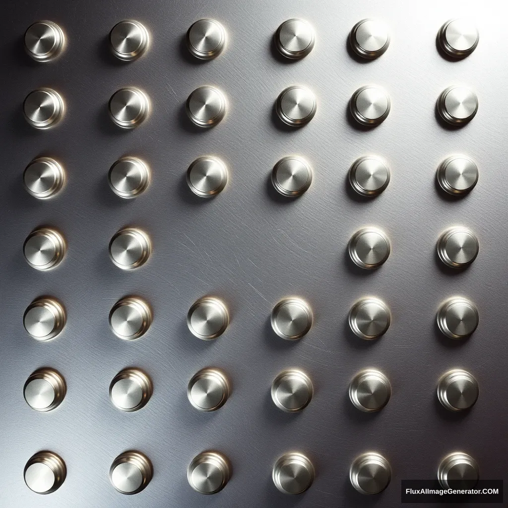 Metallic feel background with many metal buttons. - Image