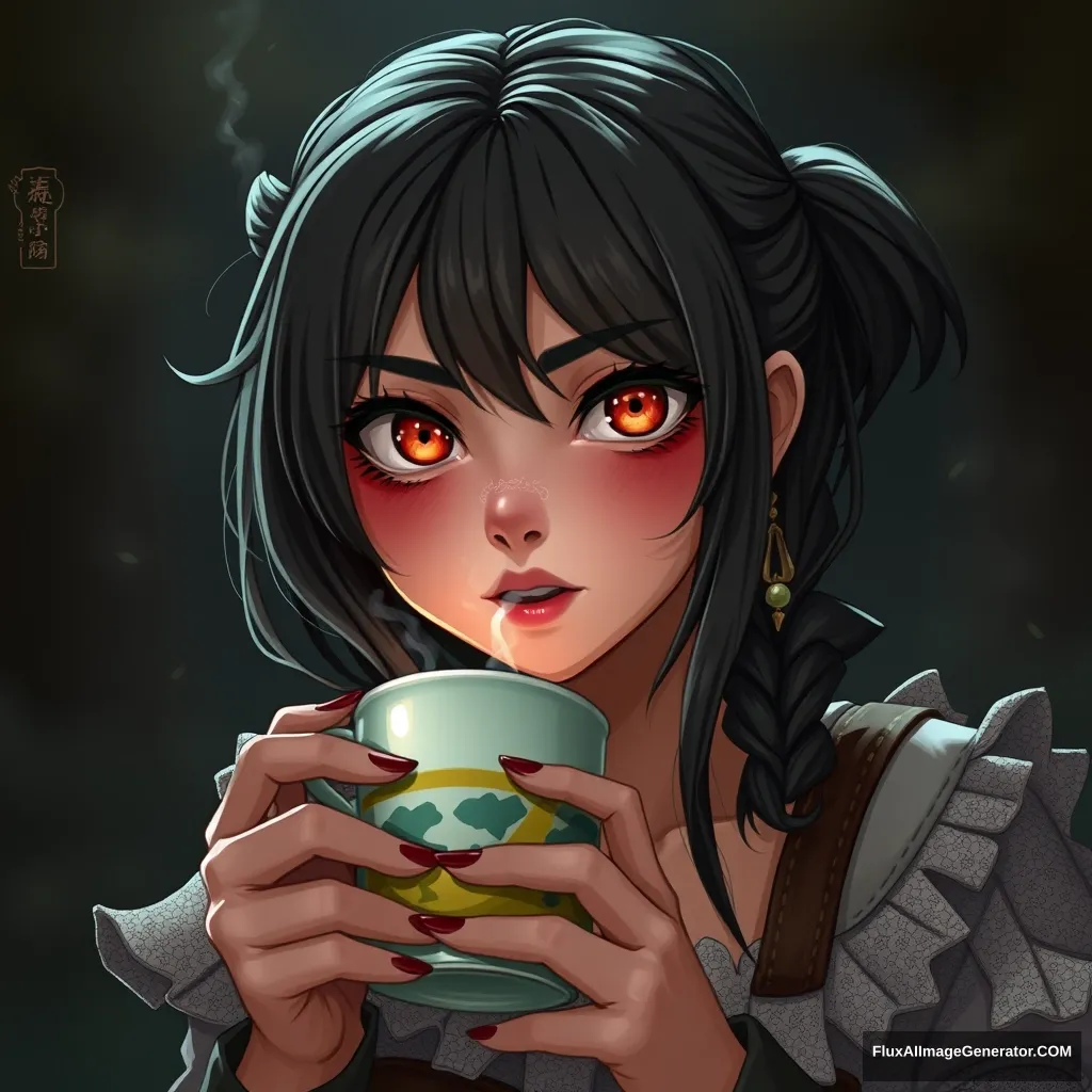 Tea horror visual novel character