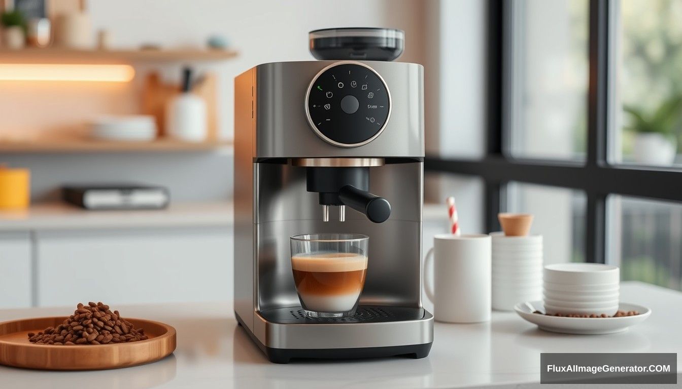 A coffee machine, beautiful, Xiaomi style. - Image