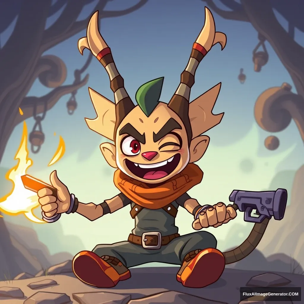 cartoon, overwatch, JunkRat - Image