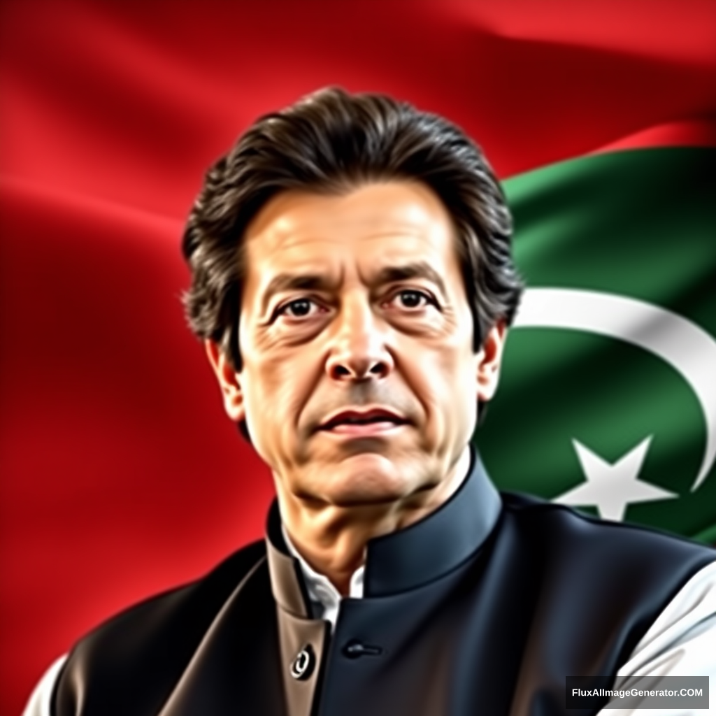 You have to create the image of Imran Khan which is 100% Imran Khan with the background of the PTI flag.