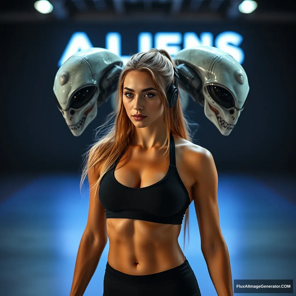 Fitness model influencer Emma in Aliens