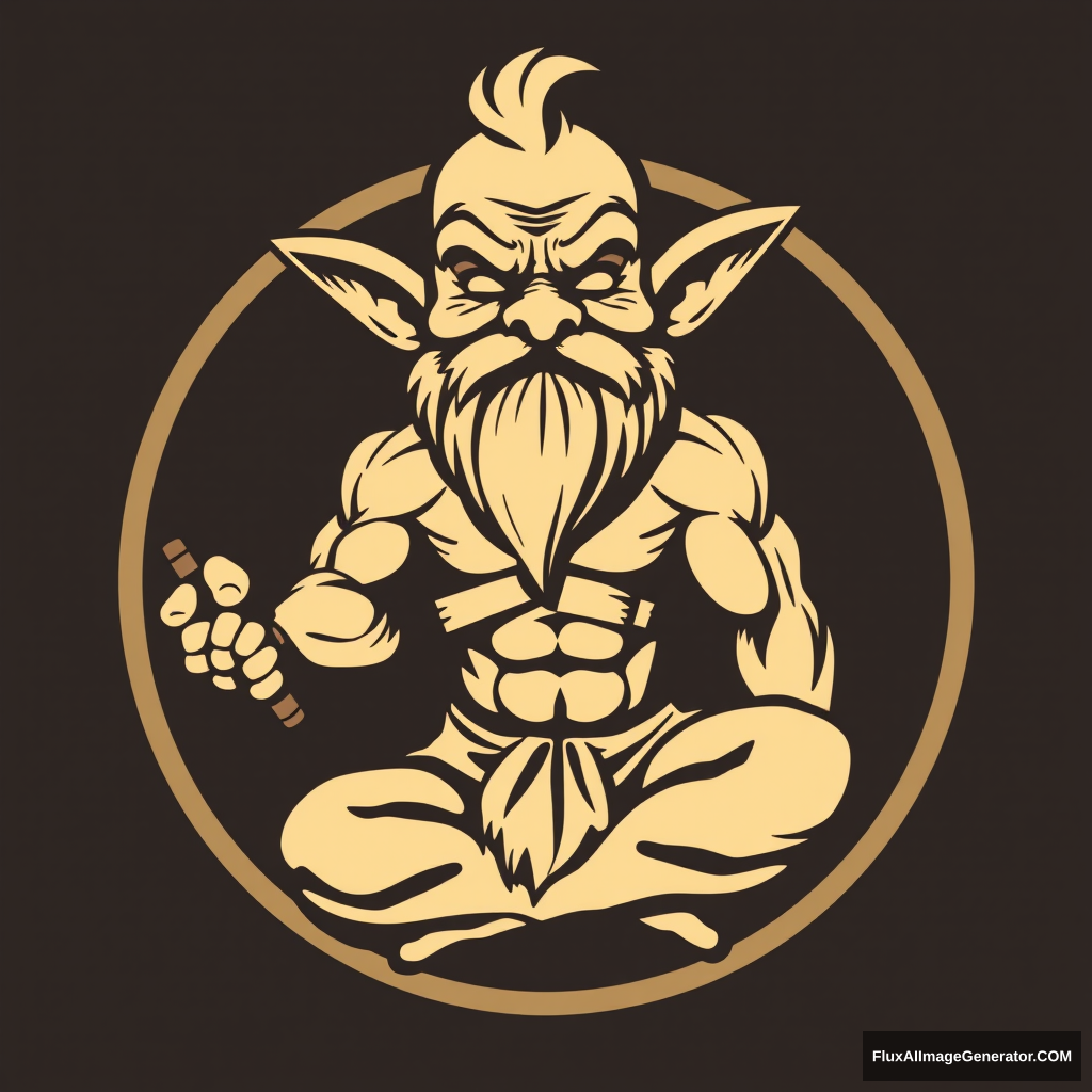 Yoga Center logo: Brutal muscular dwarf - Image