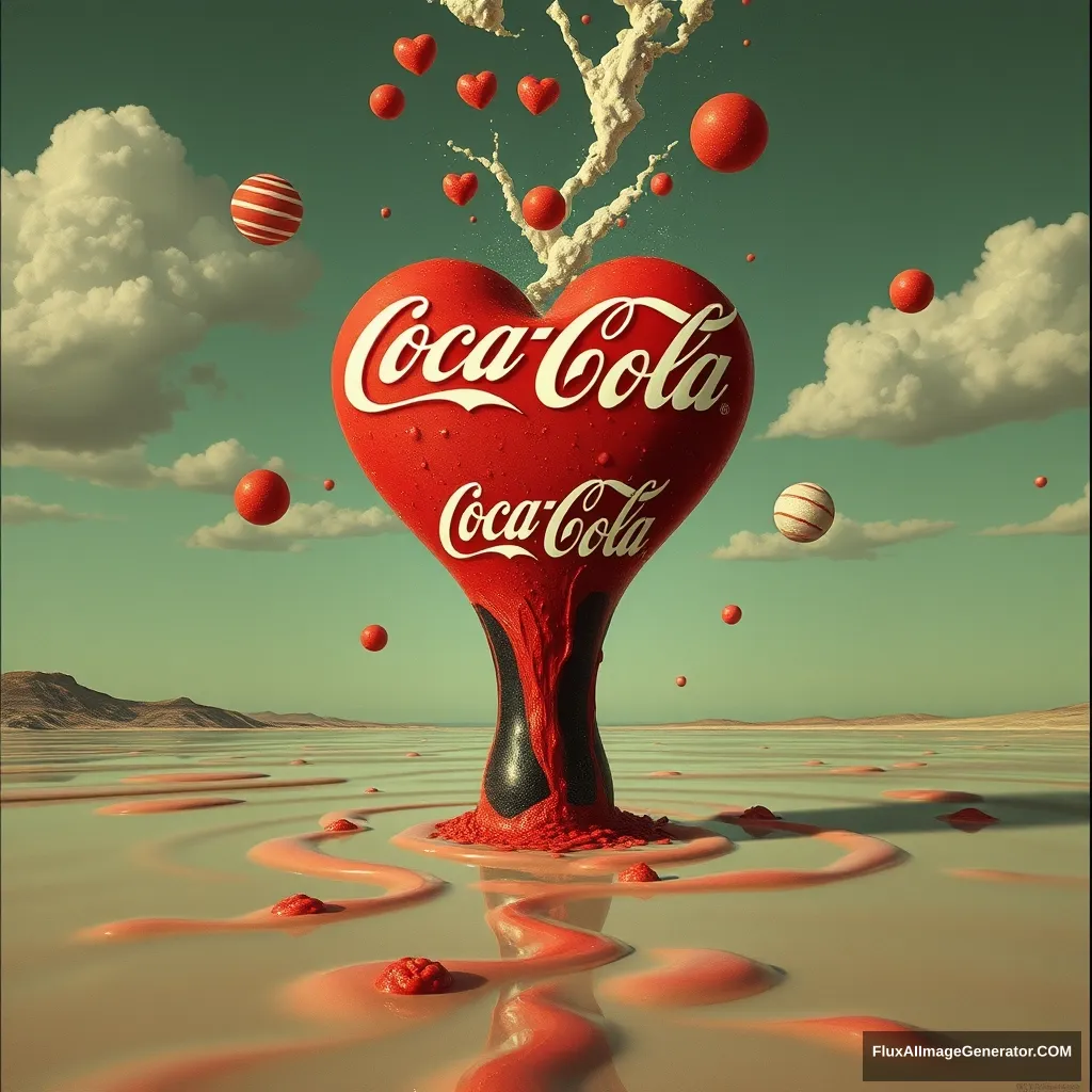 Weird surreal image of visual novel "Love to Coca Cola."