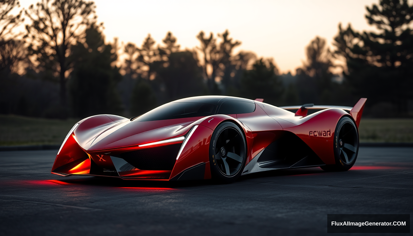 Concept car, as designed by Syd Mead, inspired by F15 fighter, 4K, photographic. - Image