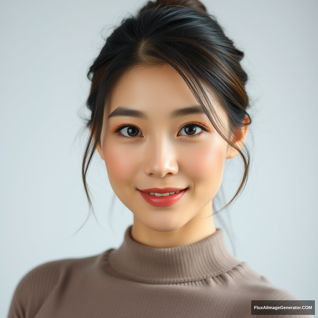 A face of a pretty Asian woman. - Image