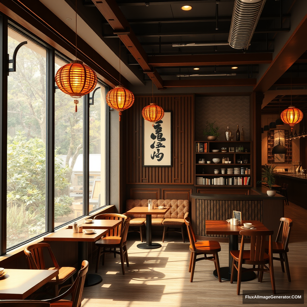 Chinese-style cafe layout