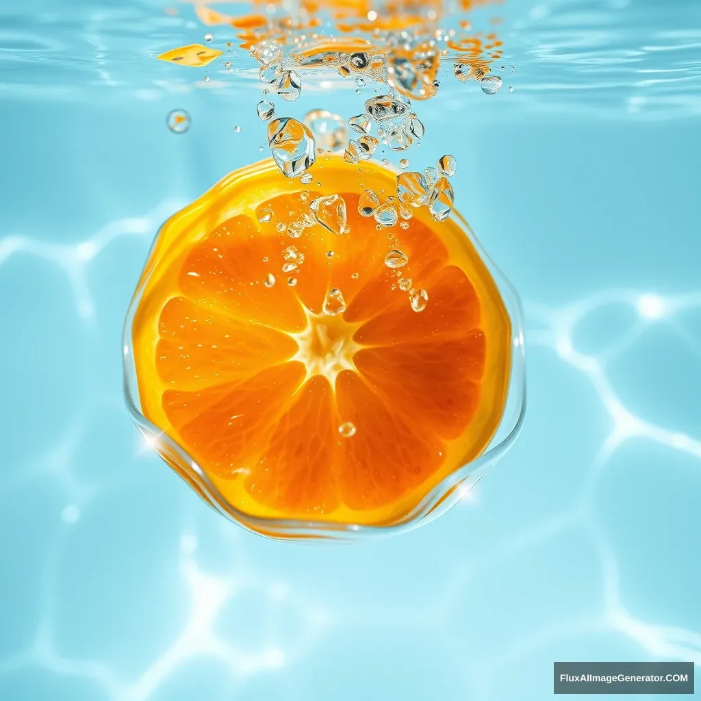 orange in water - Image