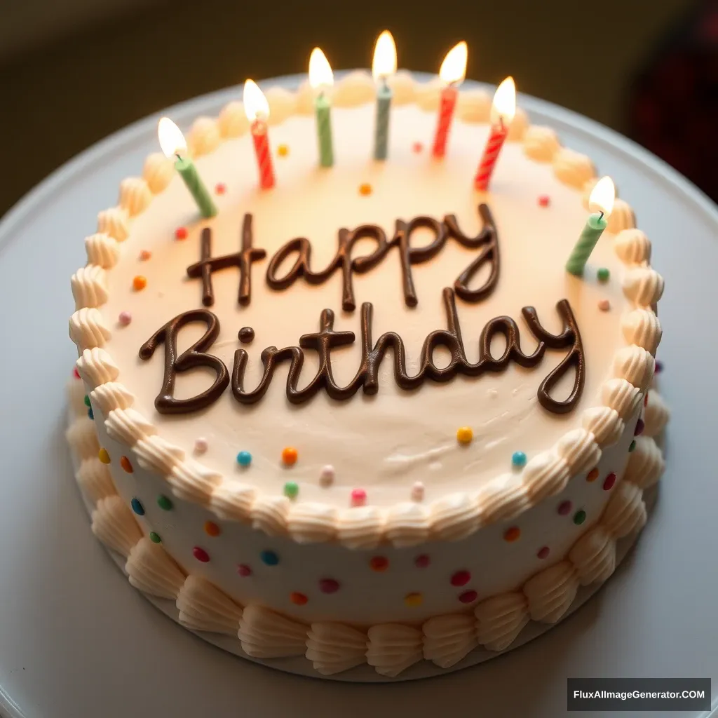 a cake that says Happy Birthday