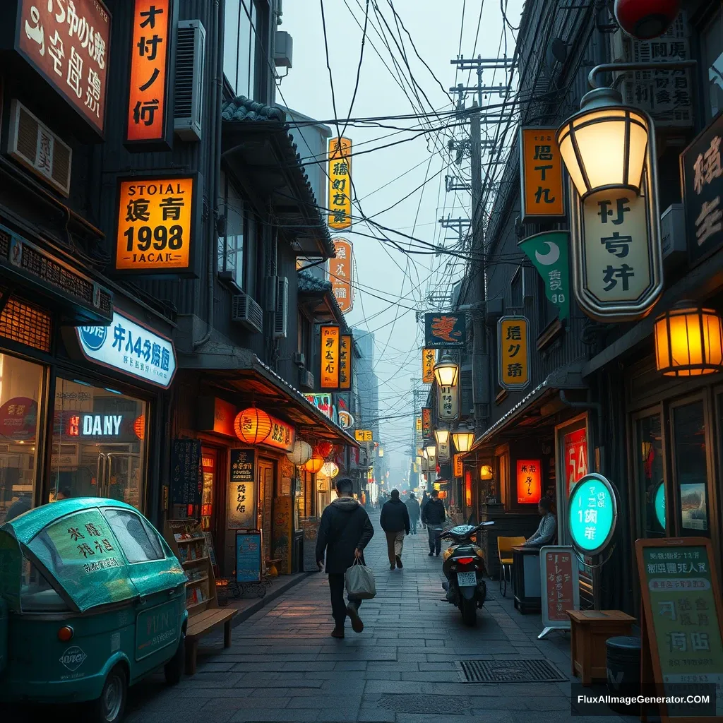 19C Seoul street in Steam punk world, unreal engine, hyper-realistic photo.