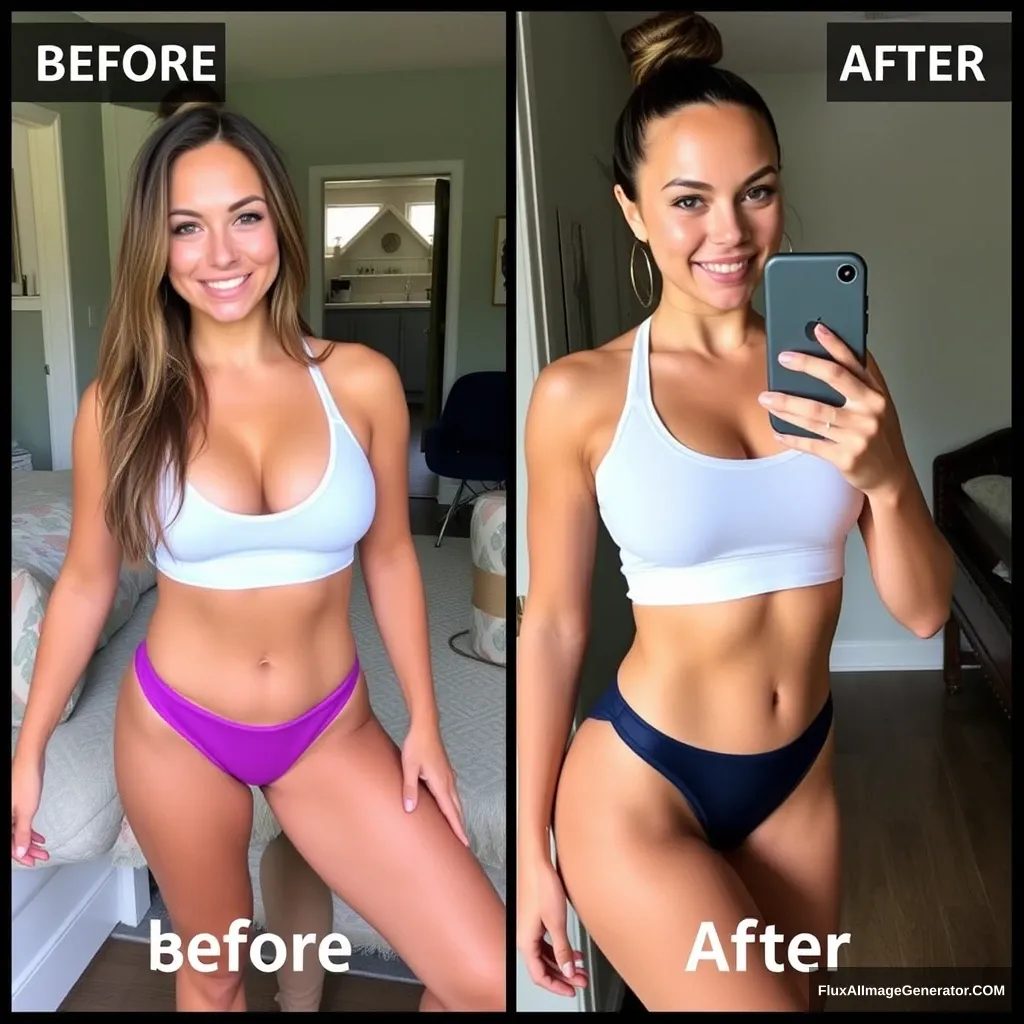 Fitness model influencer Emma's before-after pictures