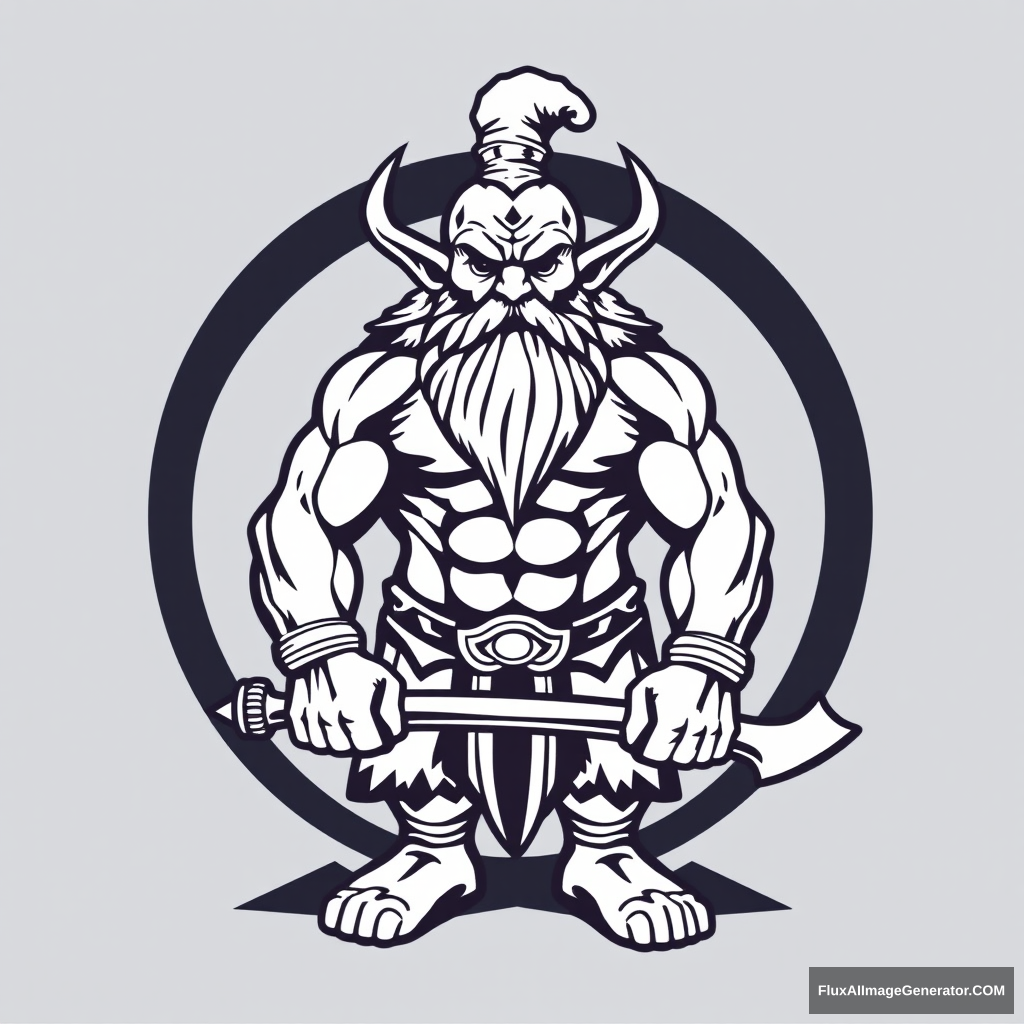 Yoga Center Logo: Muscular Dwarf Warhammer - Image