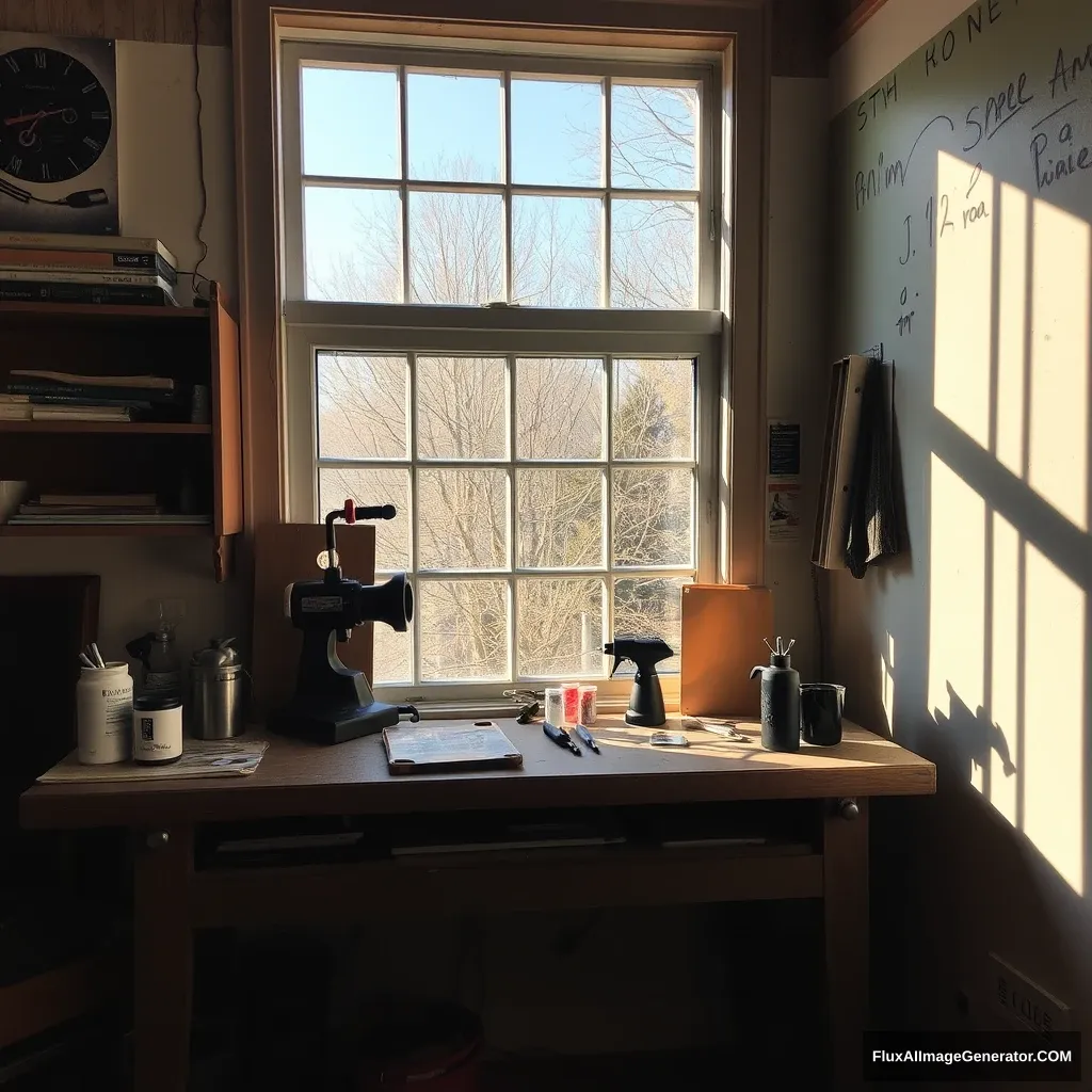 The workbench by the window, a warm and quiet feeling. - Image