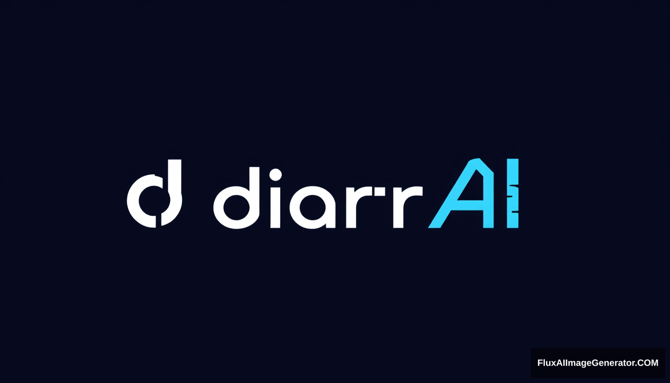 SVG logo design for 'diarrAI' text, intended for use on a web page. Represents a high-tech AI solutions company with a futuristic and advanced feel. Incorporate elements from computer technology, digital interfaces, and electronic circuits. The design should evoke a sense of innovation and appear as if it’s from 3000 years in the future. - Image