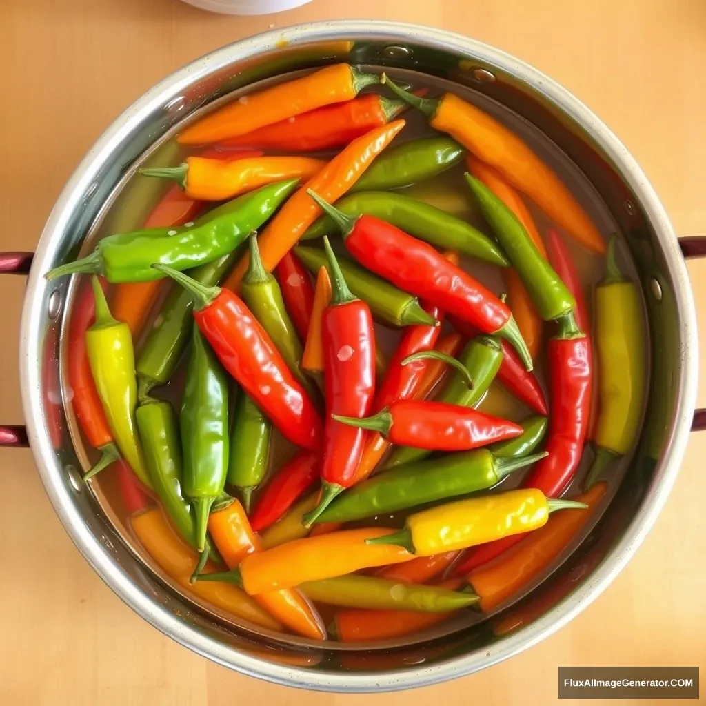 "A hot pot with a lot of chili peppers." - Image