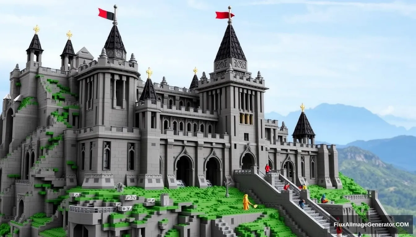 "LEGO Lord of the Rings Minas Tirith

Product has over 6,000 blocks and 20 figures

Reference LEGO Rivendell, LEGO Barad-dûr products

Maximize the representation of Minas Tirith image." - Image