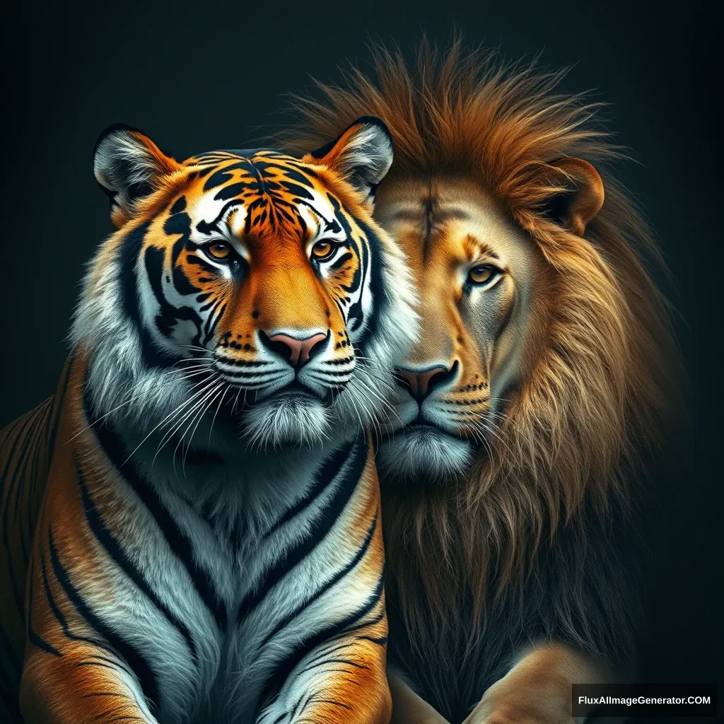 a tiger with a lion