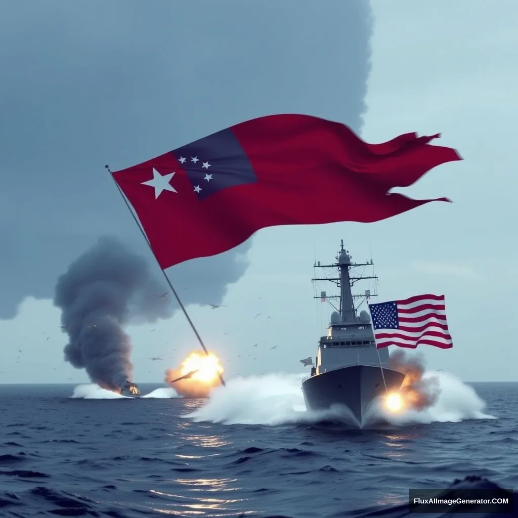 Sino-American South China Sea Naval Battle - Image