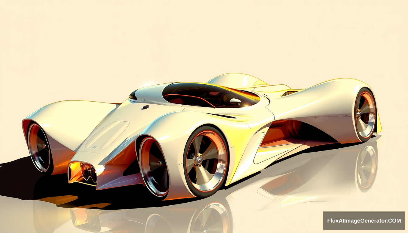 concept car, as illustrated by Syd Mead, F15 fighter inspired.