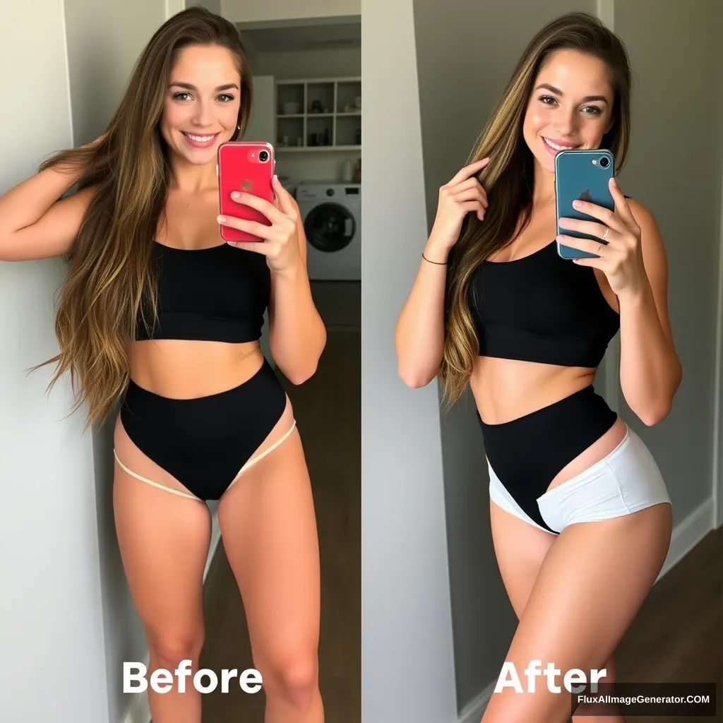 Fitness model influencer Emma's before-after photos