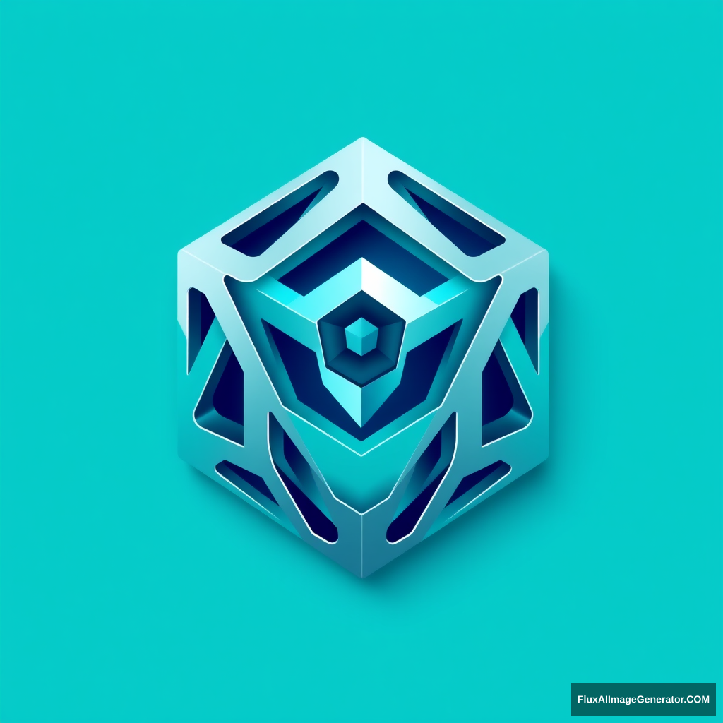 Company logo for a 3D printer company: Sleek, futuristic design featuring interlocking geometric shapes forming a cube. Vibrant teal and silver color scheme. Abstract printer nozzle motif. Dynamic 3D effect with subtle shadows. Minimalist sans-serif font. Conveys innovation, precision, and cutting-edge technology. - Image