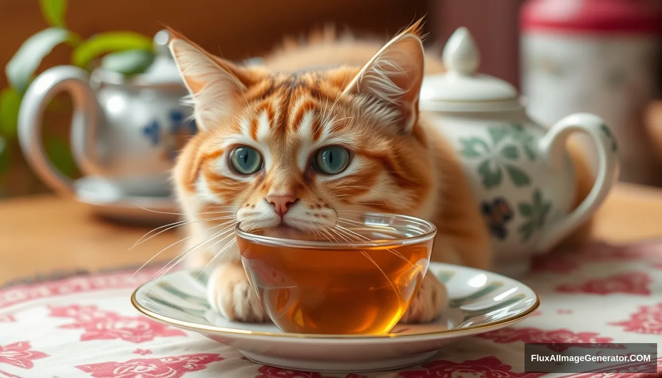 tea cat - Image