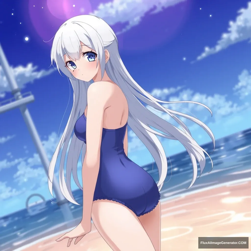 Anime, girl, swimsuit, long hair, short hair