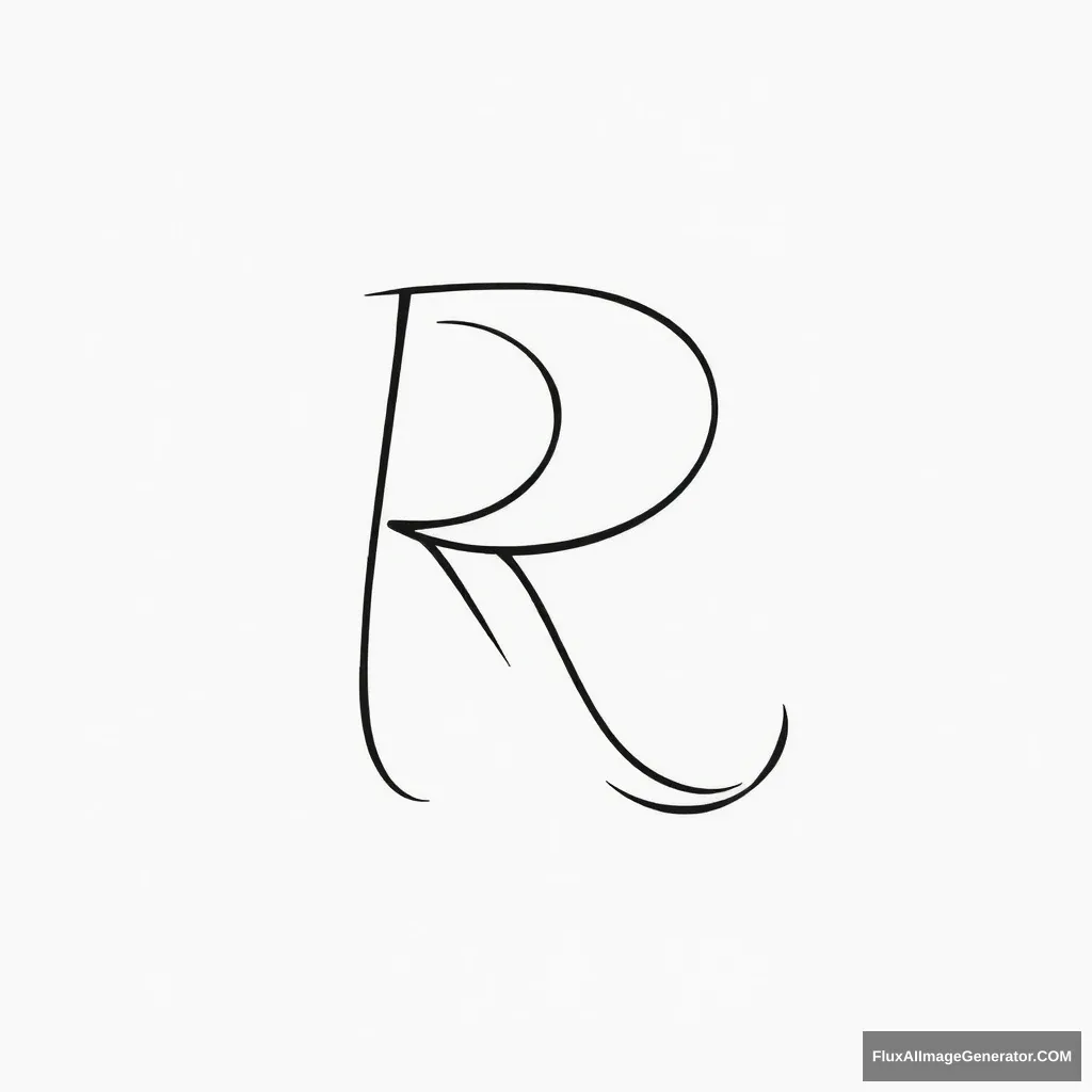 Write the letter R in graphic style.