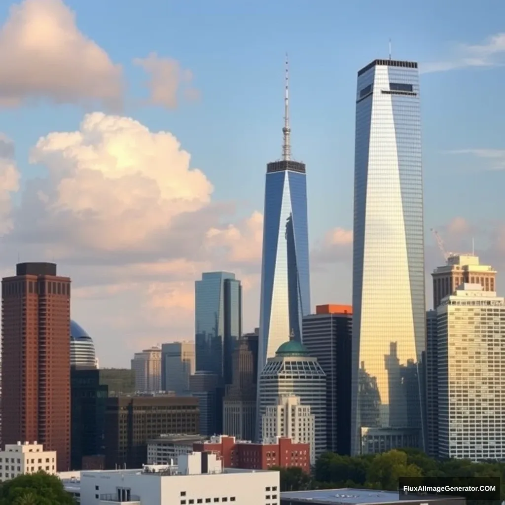 a city downtown with a lot of skyscrapers - Image