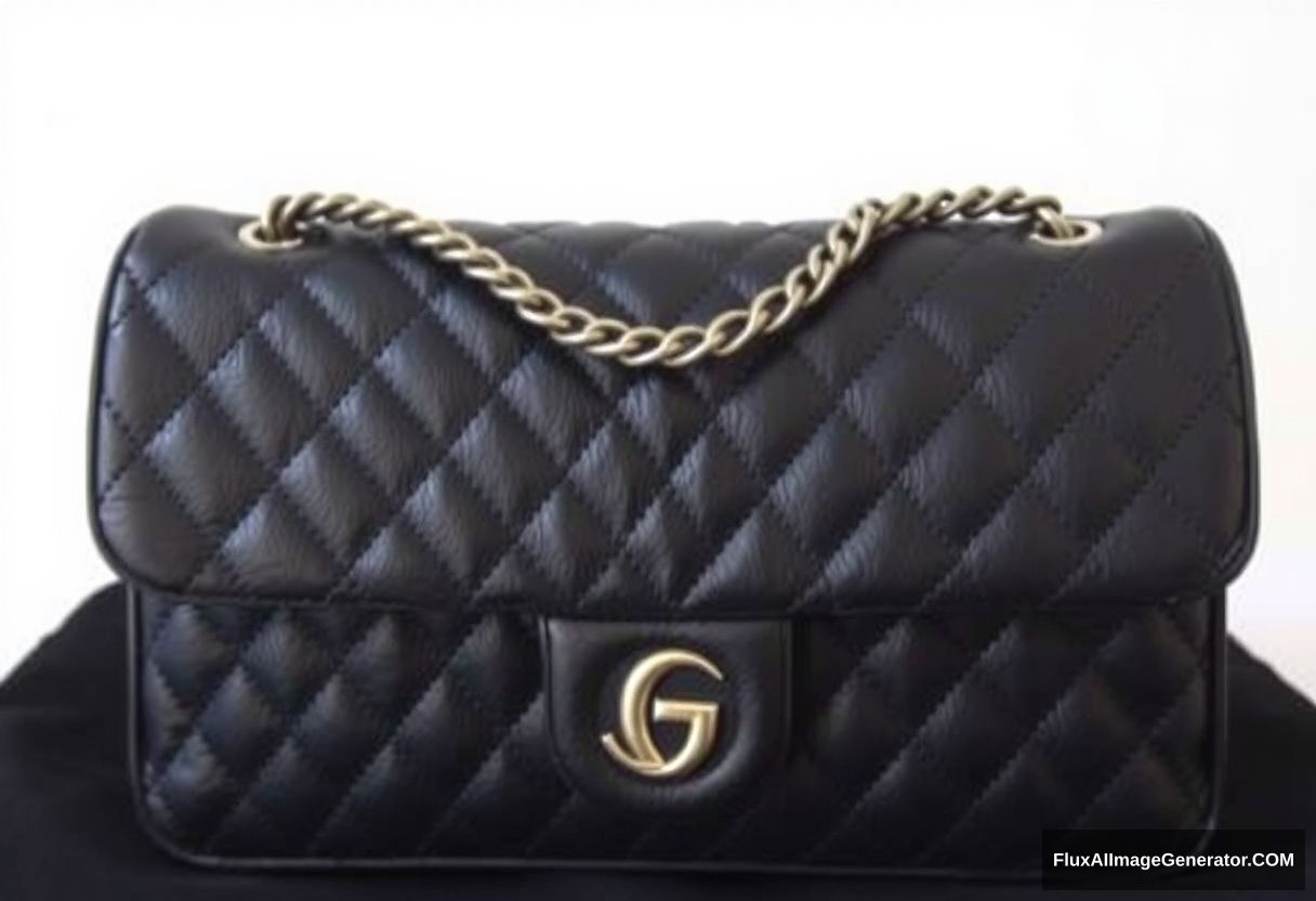 Chanel classic bag, with Gucci logo. - Image