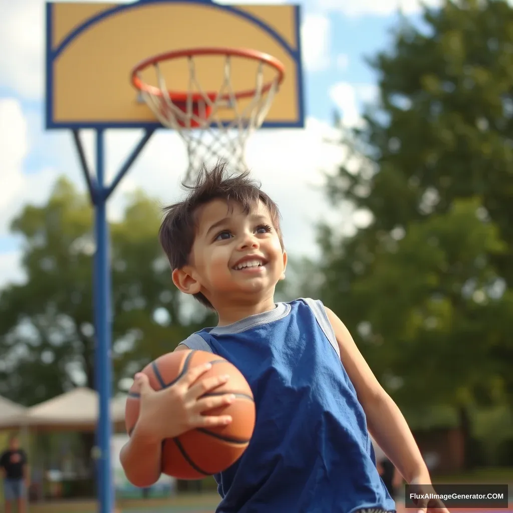 "Child basketball love sky park"