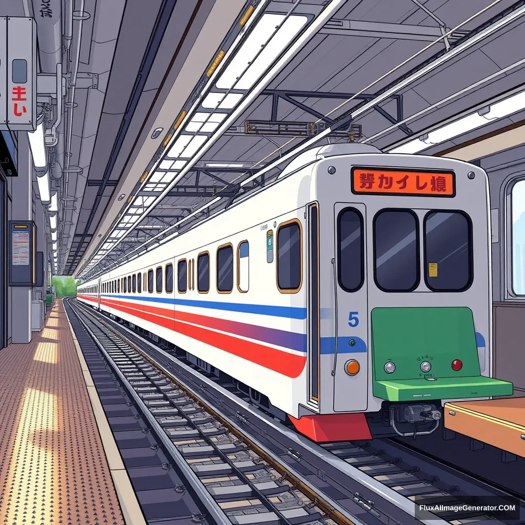 "Train anime style Japanese"