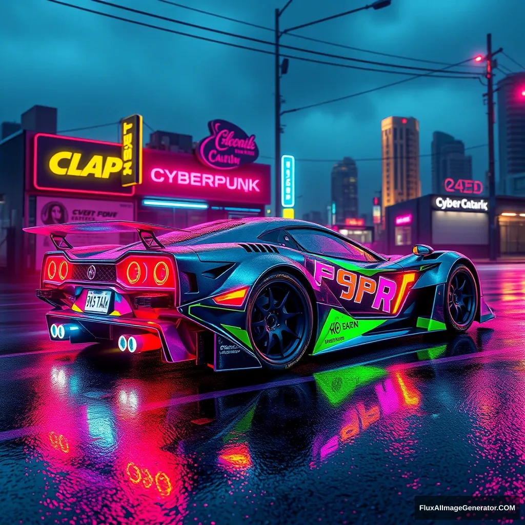 Cyberpunk car, colorful, realistic - Image