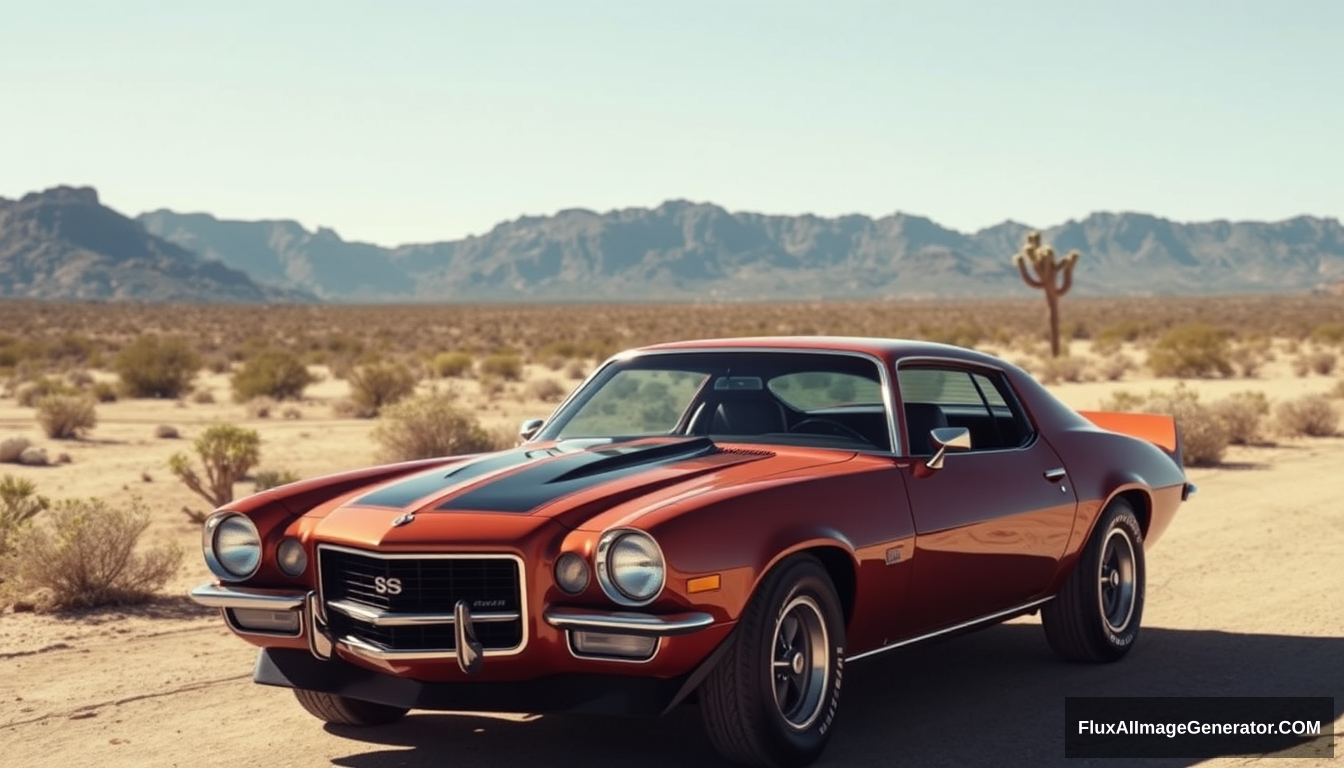 1972 Camaro in the Arizona desert, circa 1972, detailed, 4k.