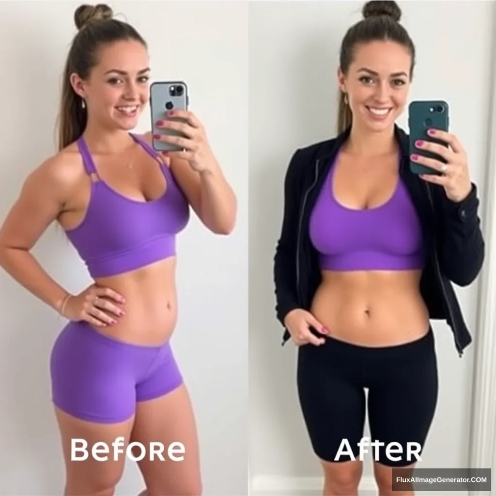 'Fitness model influencer Emma's before-after photos'