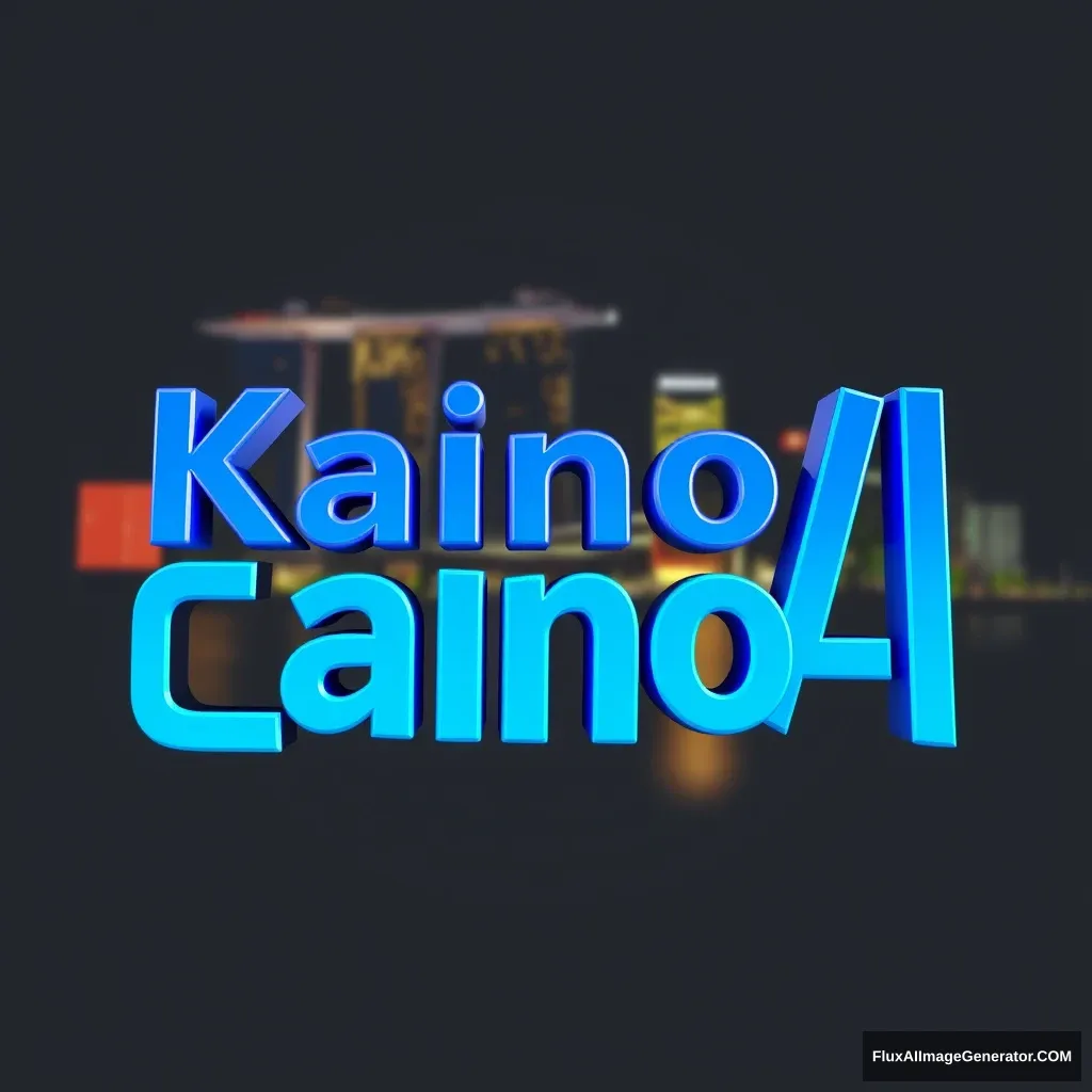 Design a 3D logo with blue words "KainoAI" with Singapore background. - Image