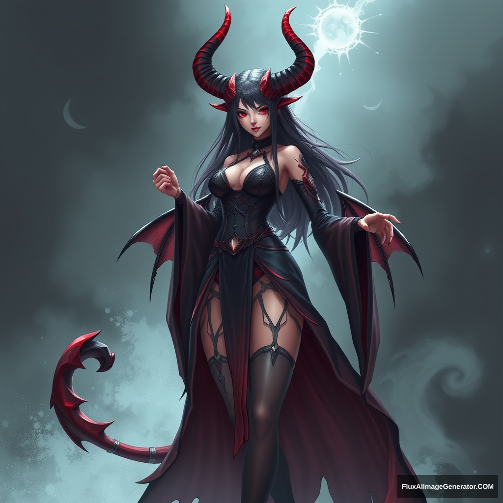 anime demon woman full body view - Image