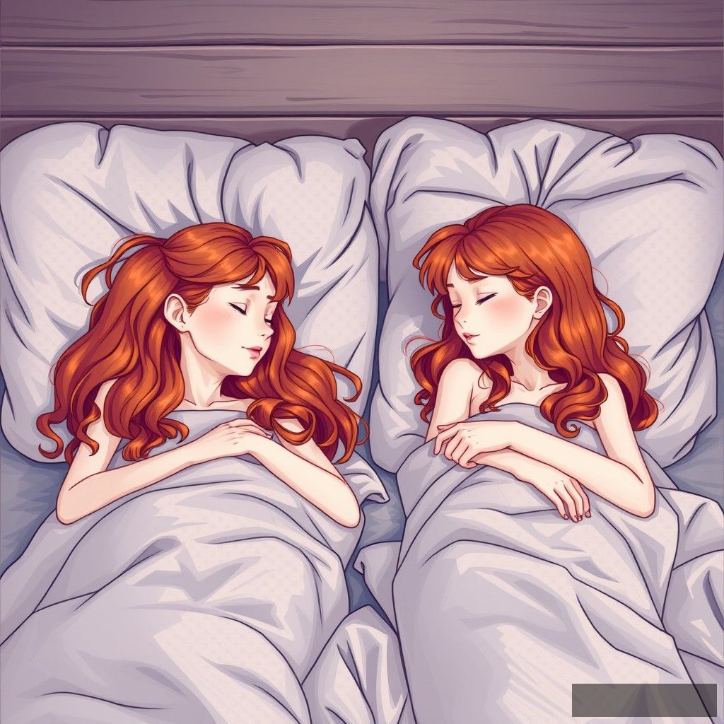 Redhead girls having a sleepover - Image