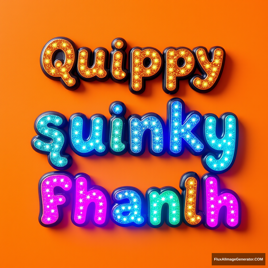 Quirky cute fancy colorful sparkly bright text saying " - Image