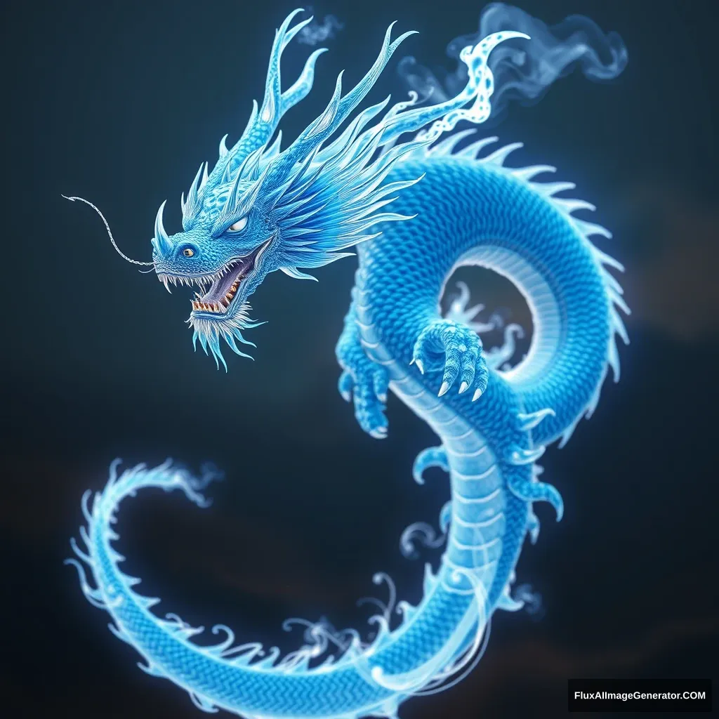 "Chelengkoff effect manifested as a blue dragon."