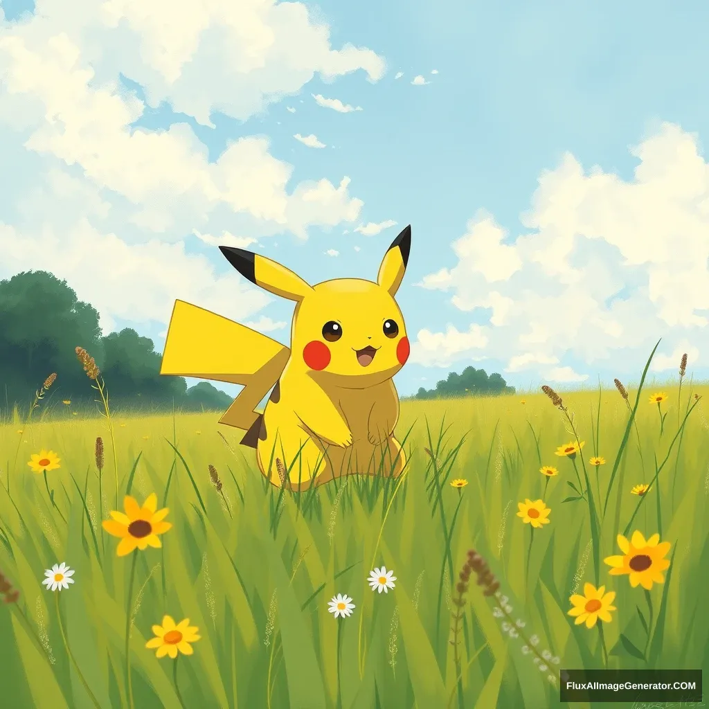 'Pikachu in the field' - Image